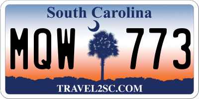 SC license plate MQW773