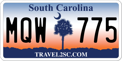 SC license plate MQW775