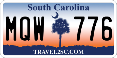 SC license plate MQW776