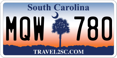 SC license plate MQW780