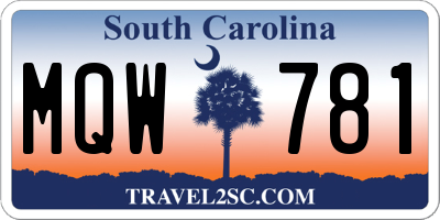 SC license plate MQW781