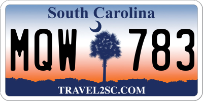 SC license plate MQW783