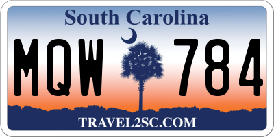 SC license plate MQW784
