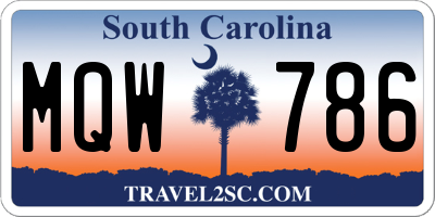 SC license plate MQW786