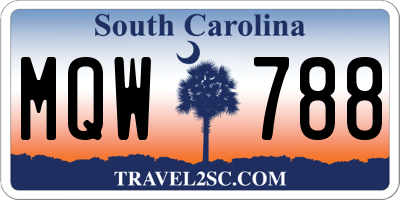 SC license plate MQW788