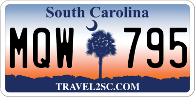 SC license plate MQW795