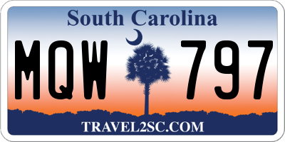 SC license plate MQW797