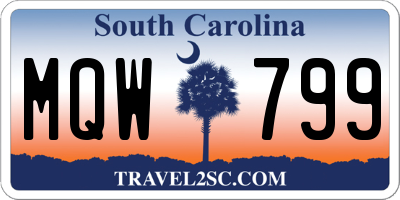 SC license plate MQW799