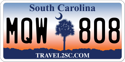 SC license plate MQW808