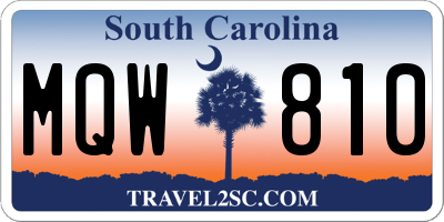 SC license plate MQW810