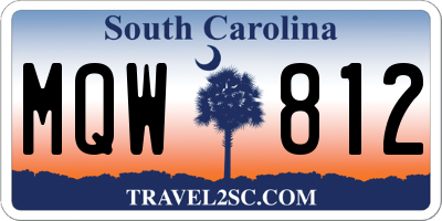 SC license plate MQW812