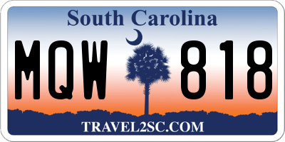 SC license plate MQW818