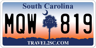 SC license plate MQW819