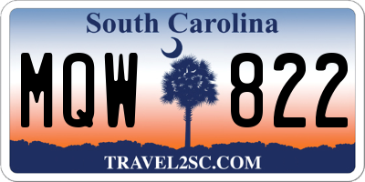 SC license plate MQW822