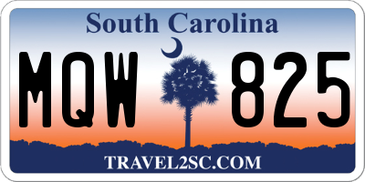SC license plate MQW825