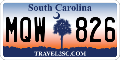 SC license plate MQW826