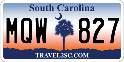 SC license plate MQW827