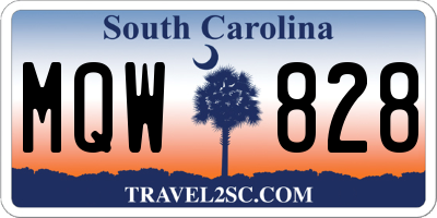 SC license plate MQW828