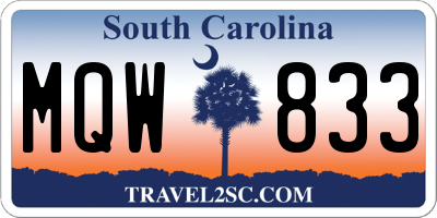 SC license plate MQW833