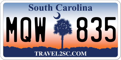 SC license plate MQW835