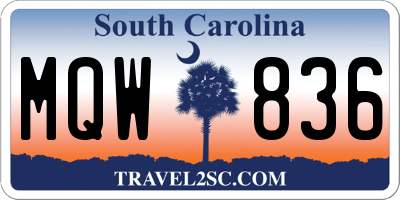 SC license plate MQW836