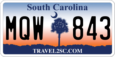SC license plate MQW843