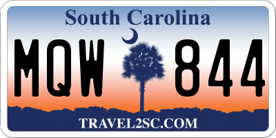 SC license plate MQW844