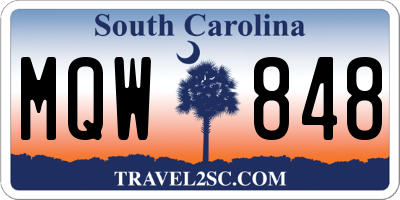 SC license plate MQW848