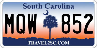 SC license plate MQW852