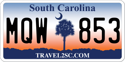 SC license plate MQW853