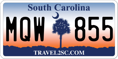 SC license plate MQW855