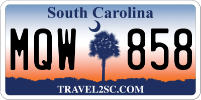 SC license plate MQW858