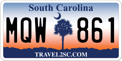 SC license plate MQW861