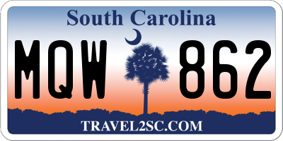 SC license plate MQW862