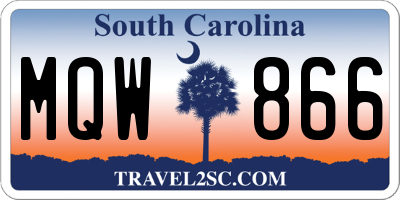 SC license plate MQW866