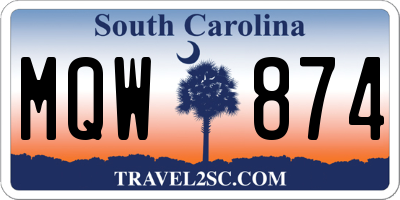 SC license plate MQW874