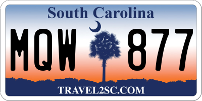 SC license plate MQW877