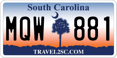 SC license plate MQW881