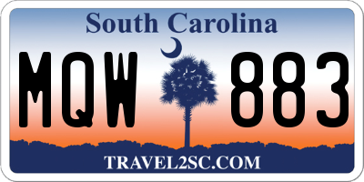 SC license plate MQW883