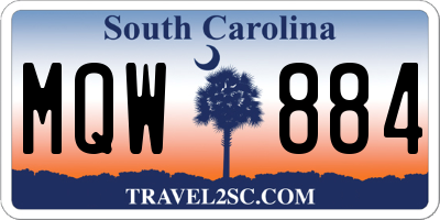 SC license plate MQW884