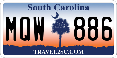 SC license plate MQW886