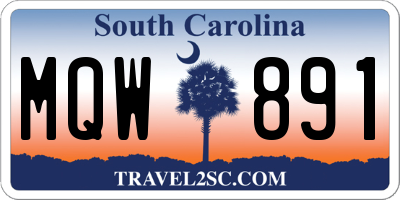 SC license plate MQW891