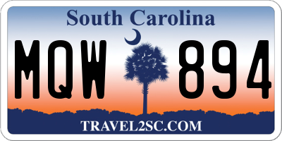 SC license plate MQW894