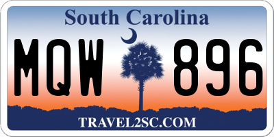 SC license plate MQW896