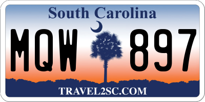 SC license plate MQW897