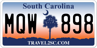 SC license plate MQW898