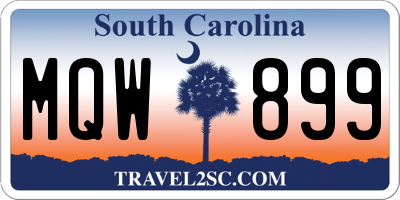 SC license plate MQW899