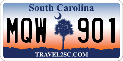 SC license plate MQW901