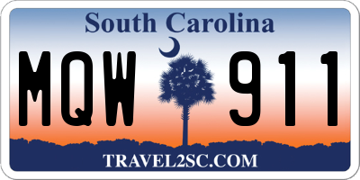 SC license plate MQW911