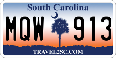 SC license plate MQW913